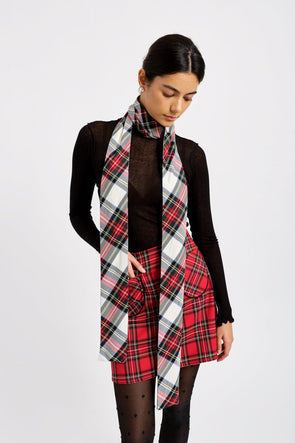 Eliza Faulkner Designs Inc. Accessories Sienna Long Scarf White Plaid